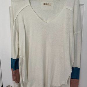We The Free pullover, very boho, raw edged and seamed, 100% Cotton, Size S
